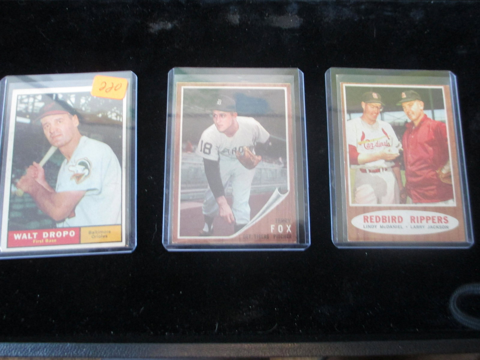 vintage walt dropo,terry fox,redbird rippers: vintage card lot