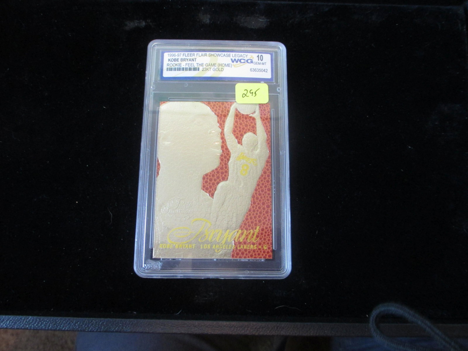 wcg graded 1996 kobe bryant rookit 23 kt gold mint 10: nice graded card