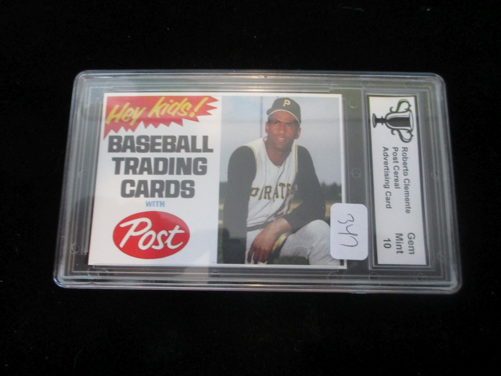 trophy graded roberto clemente post cereal mint 10: graded card lot