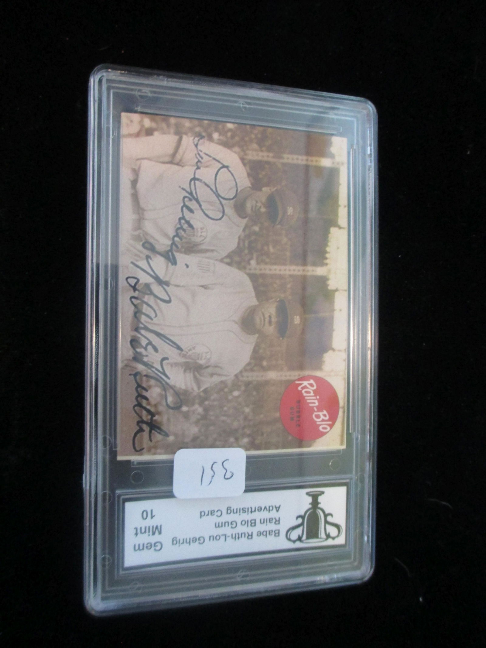 trophy graded babe ruth-lou gehrig signed card mint 10: graded card lot