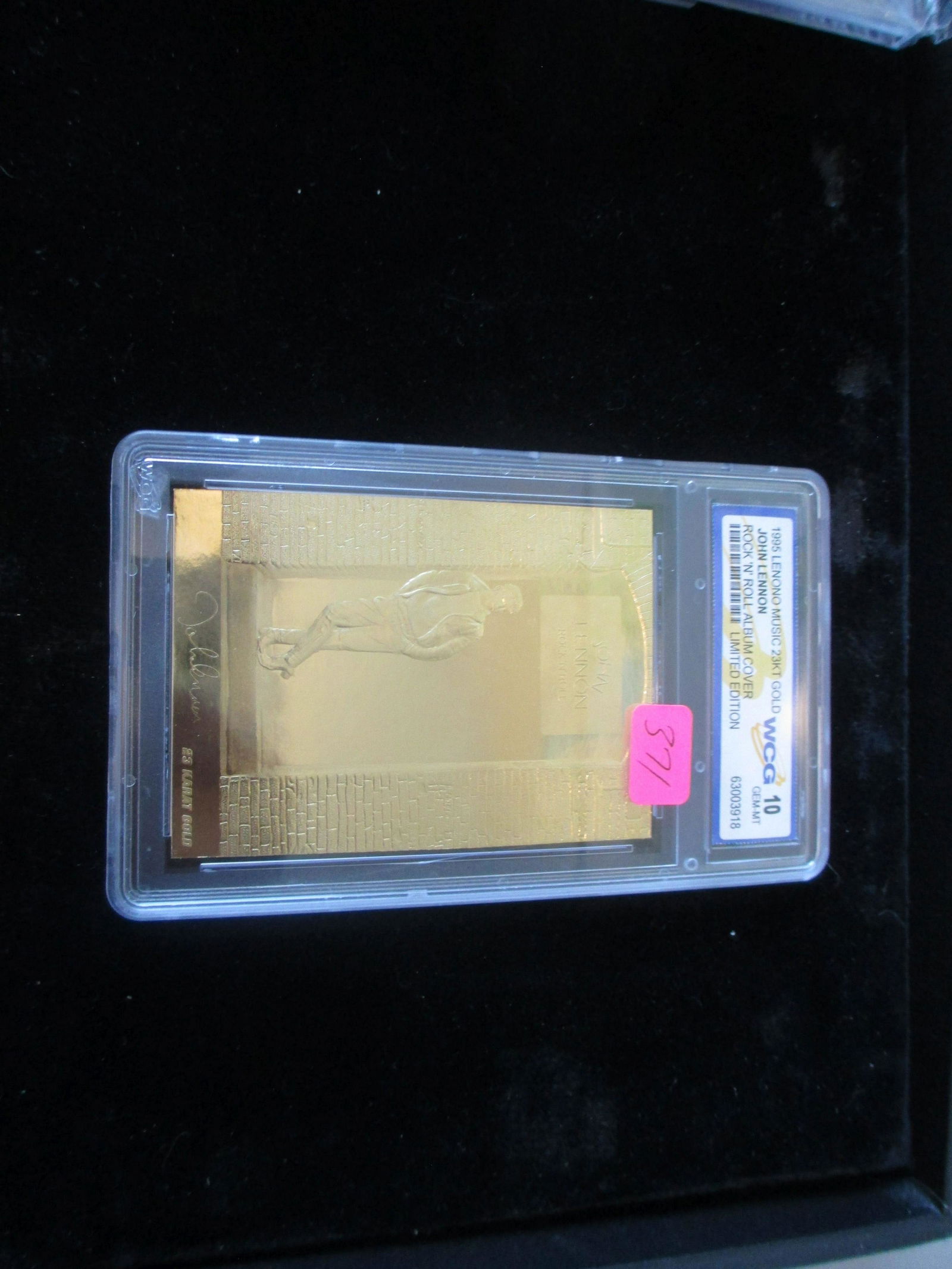 wcg graded 1995 john lennon 23kt gold mint 10: graded card lot
