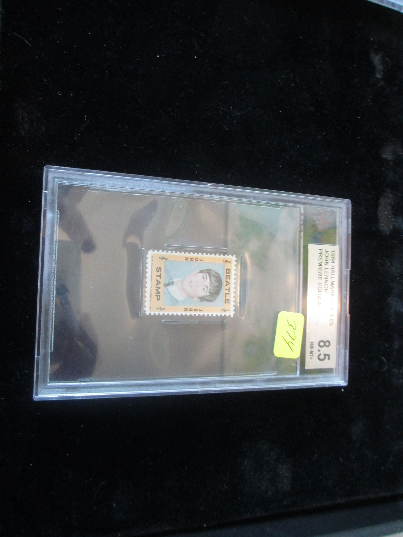 beckett graded 1964 beatles john lennon stamp 8.5: graded stamp lot