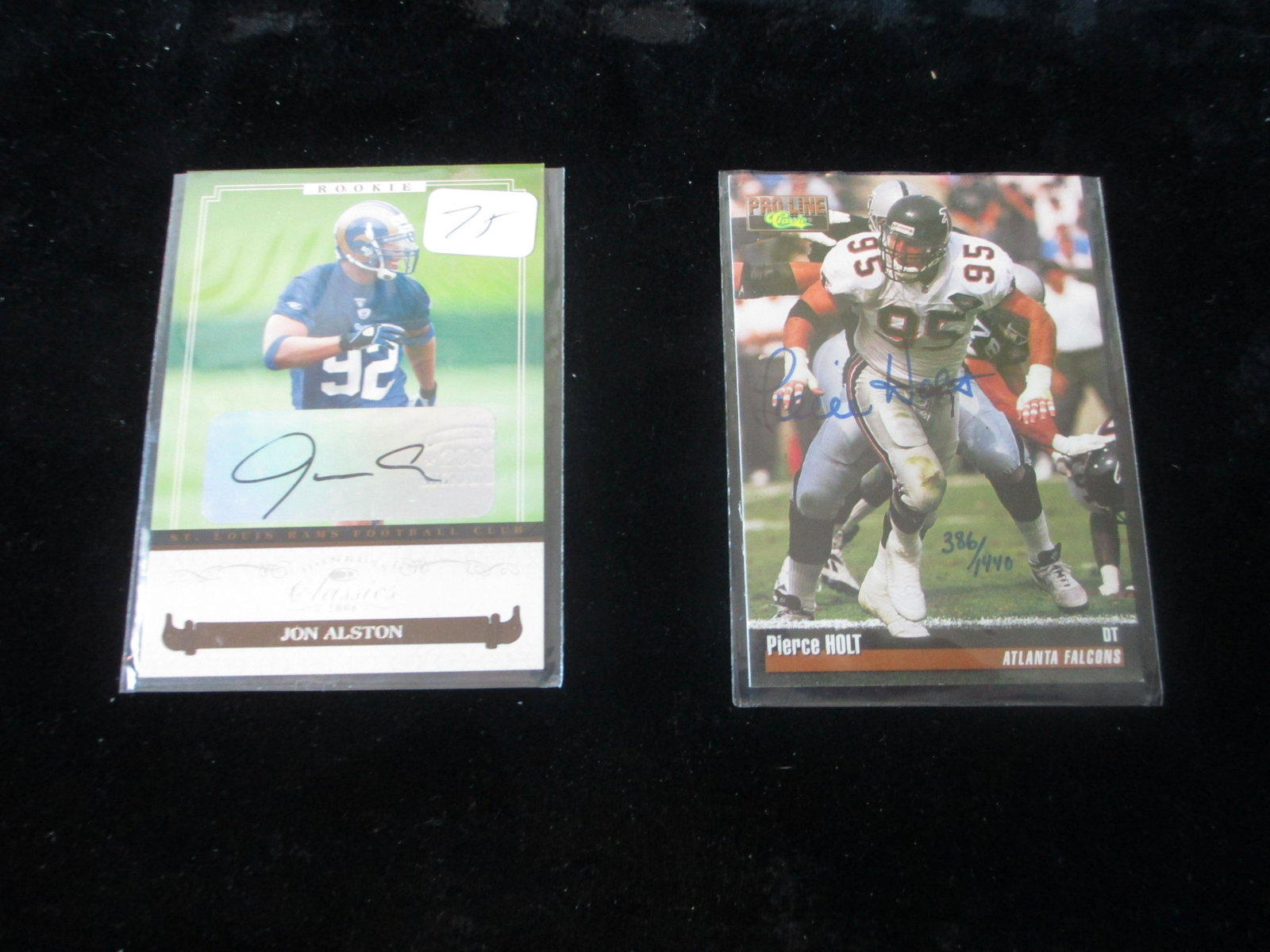 john alston and pierce holt signature cards: signature lot