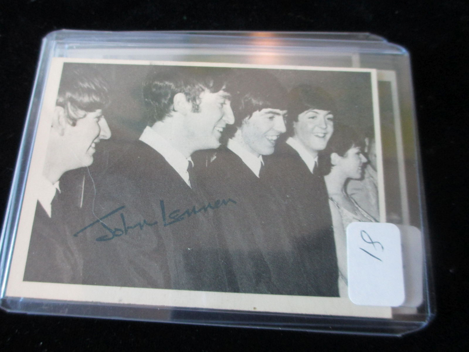 1966 beatles john lennon signature card no coa: beatles