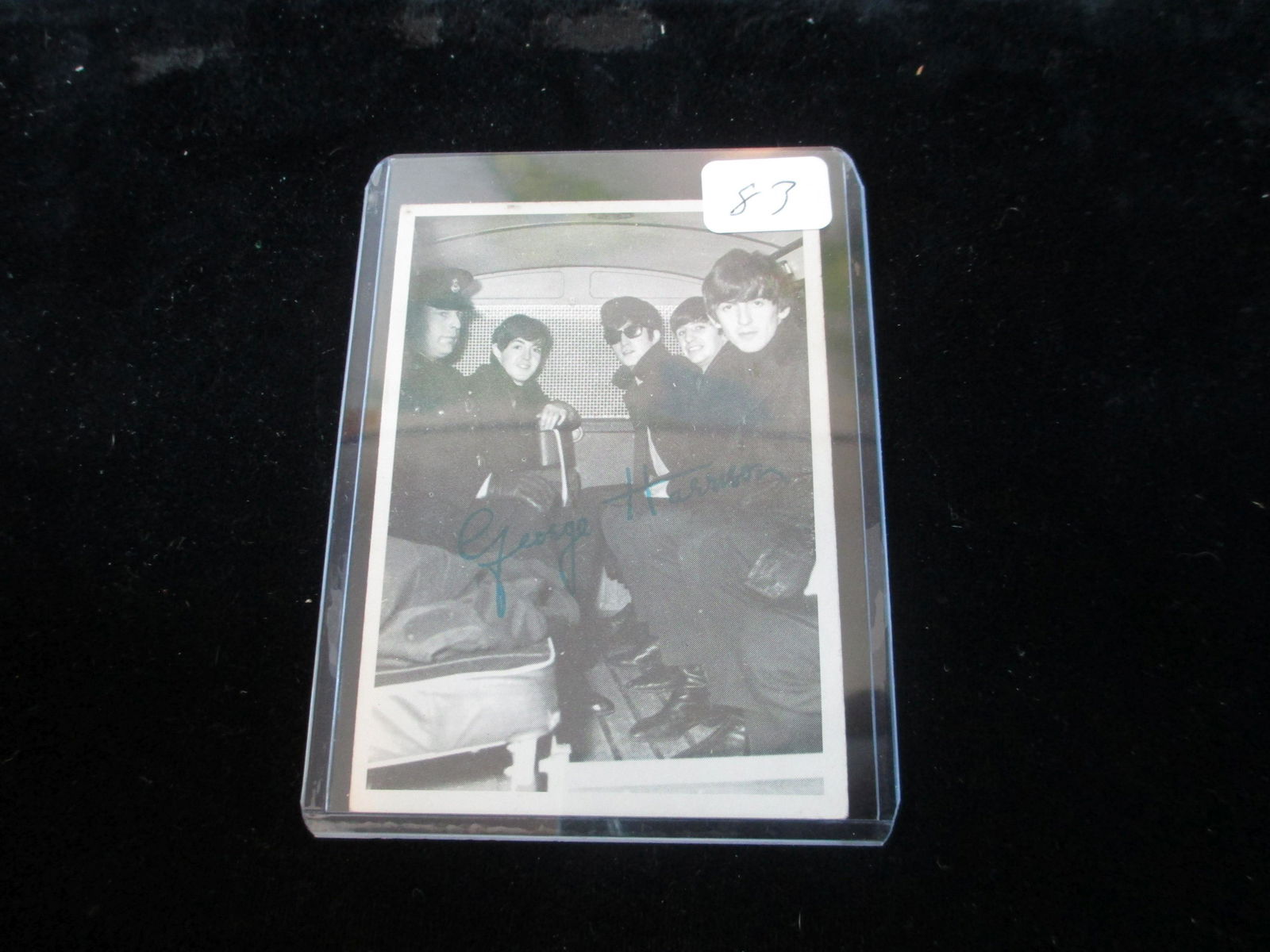 1966 beatles george harrison signature card no coa: beatles