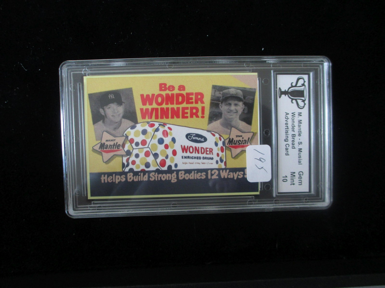 trophy graded wonder bread mickey mantle,stan musial: graded card