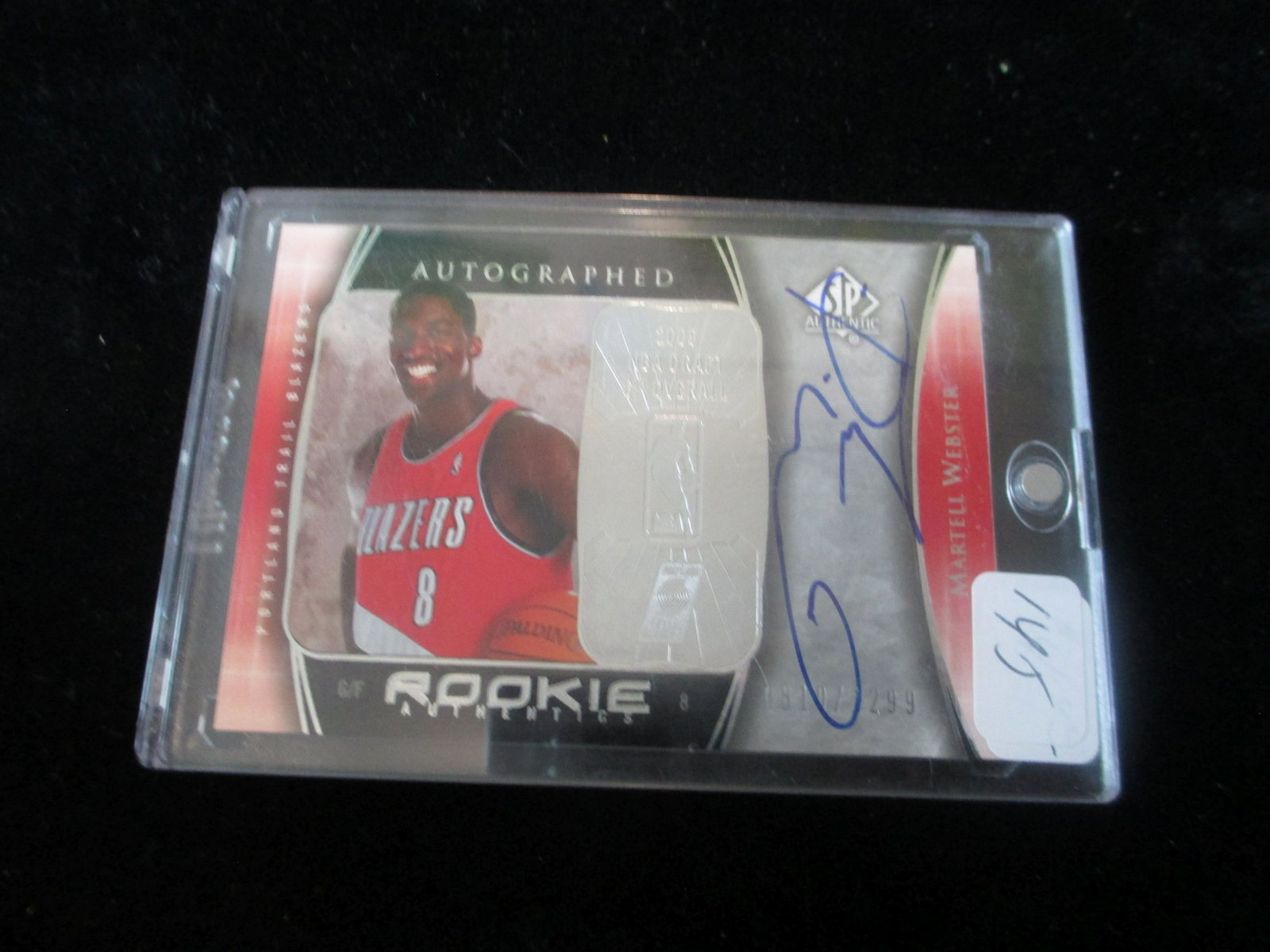 martell webster signature card numbered 0610/1299: in hard plastic mag holder