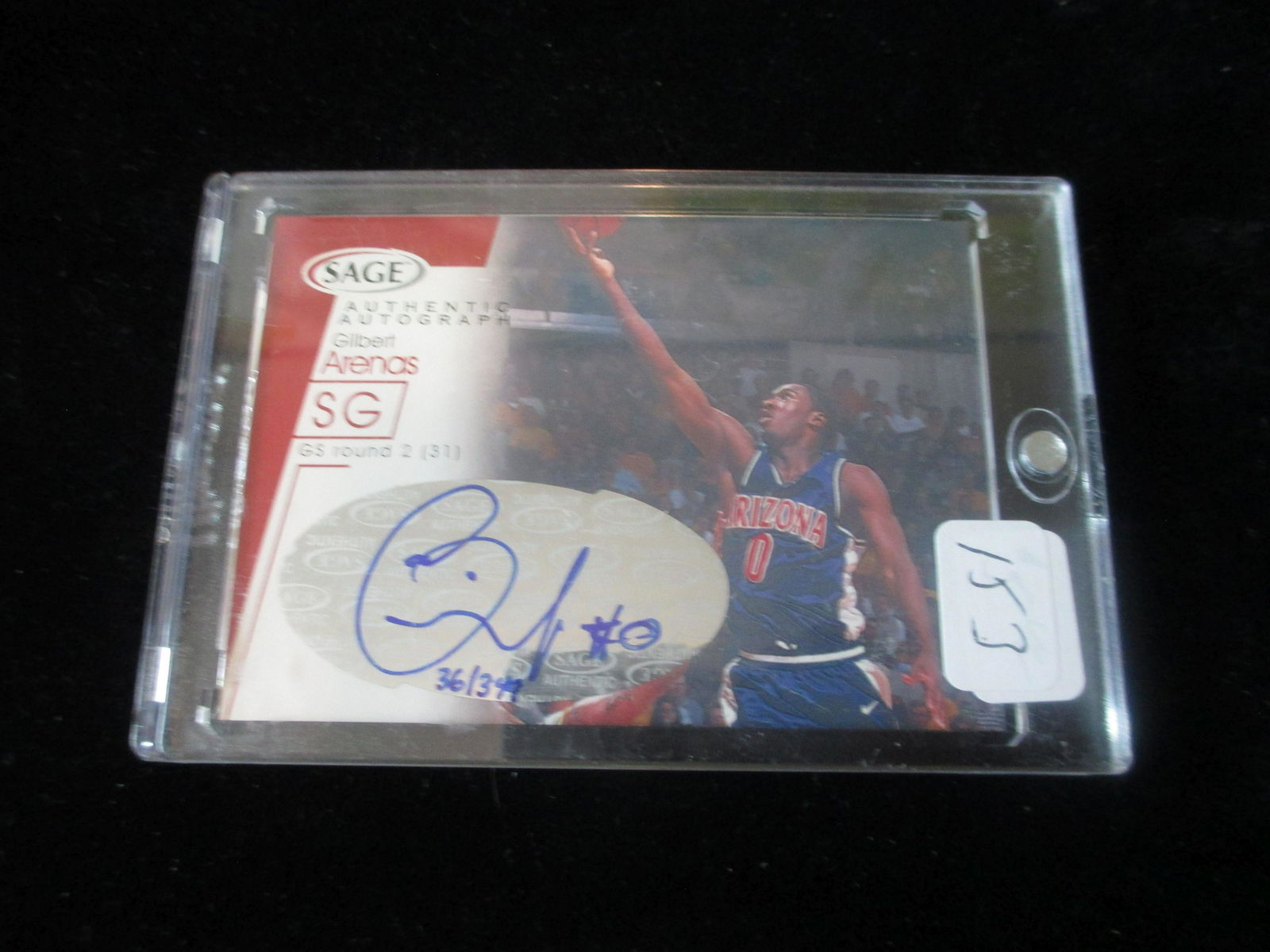 gilbert arenas signature card numbered 36/349 (1 of 1)