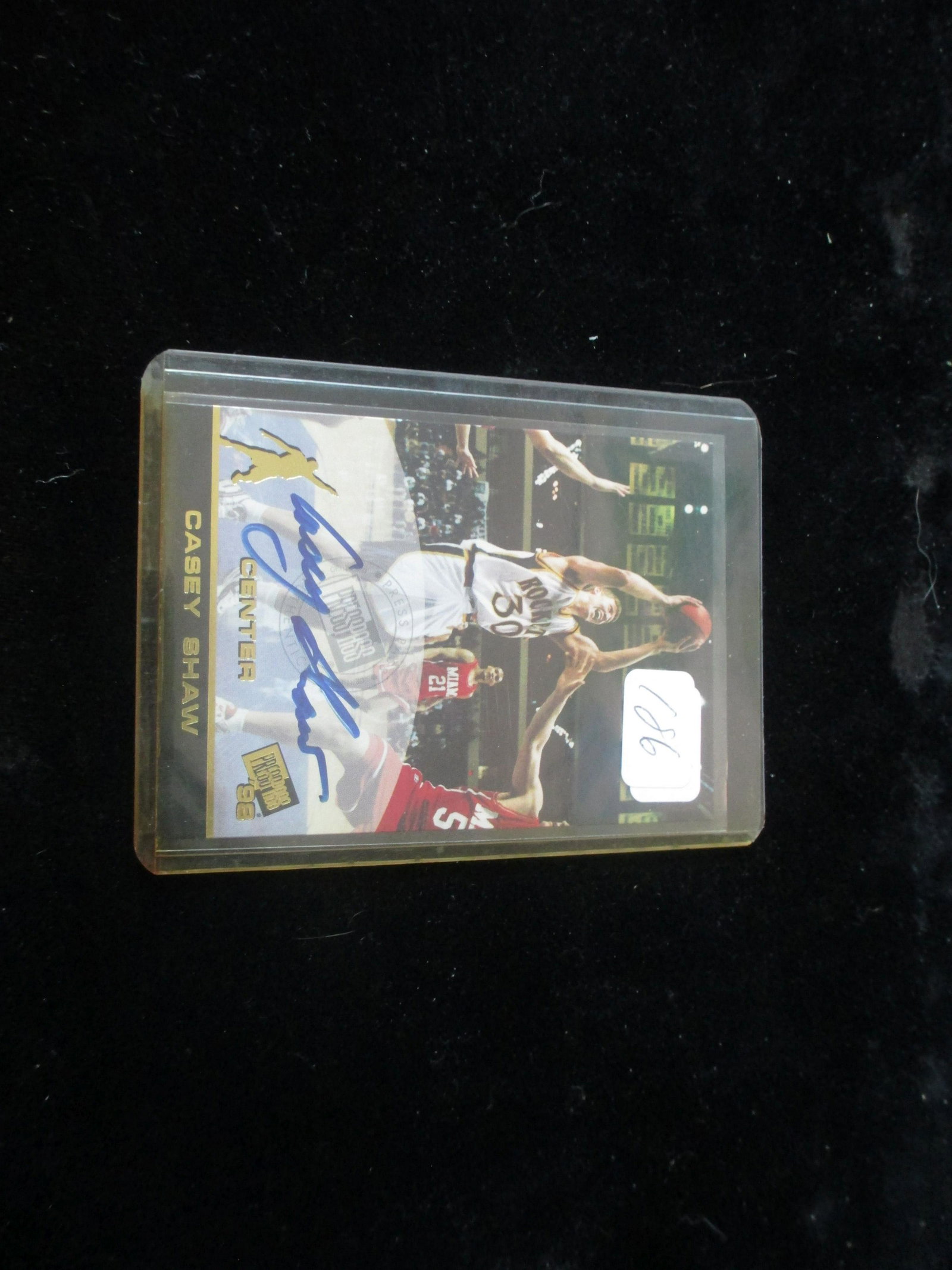 casey shaw signature card: in top loader