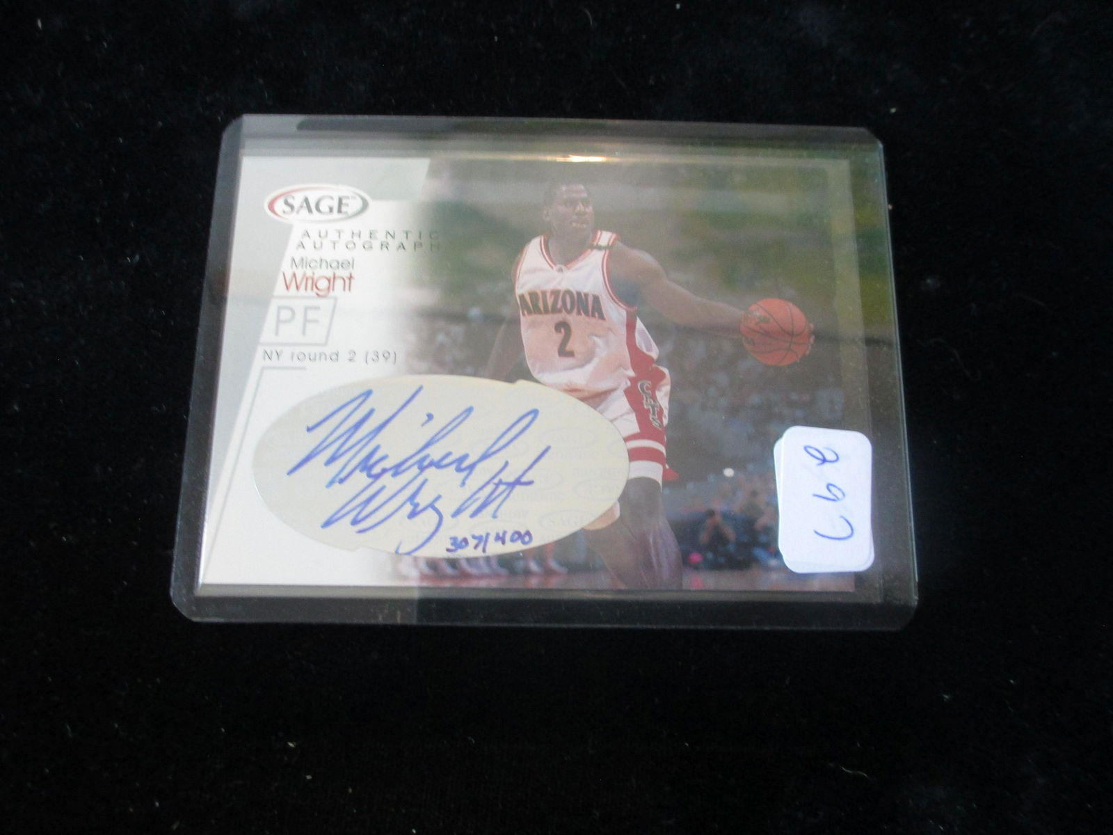 signature basketball card michael wright numbered (1 of 1)