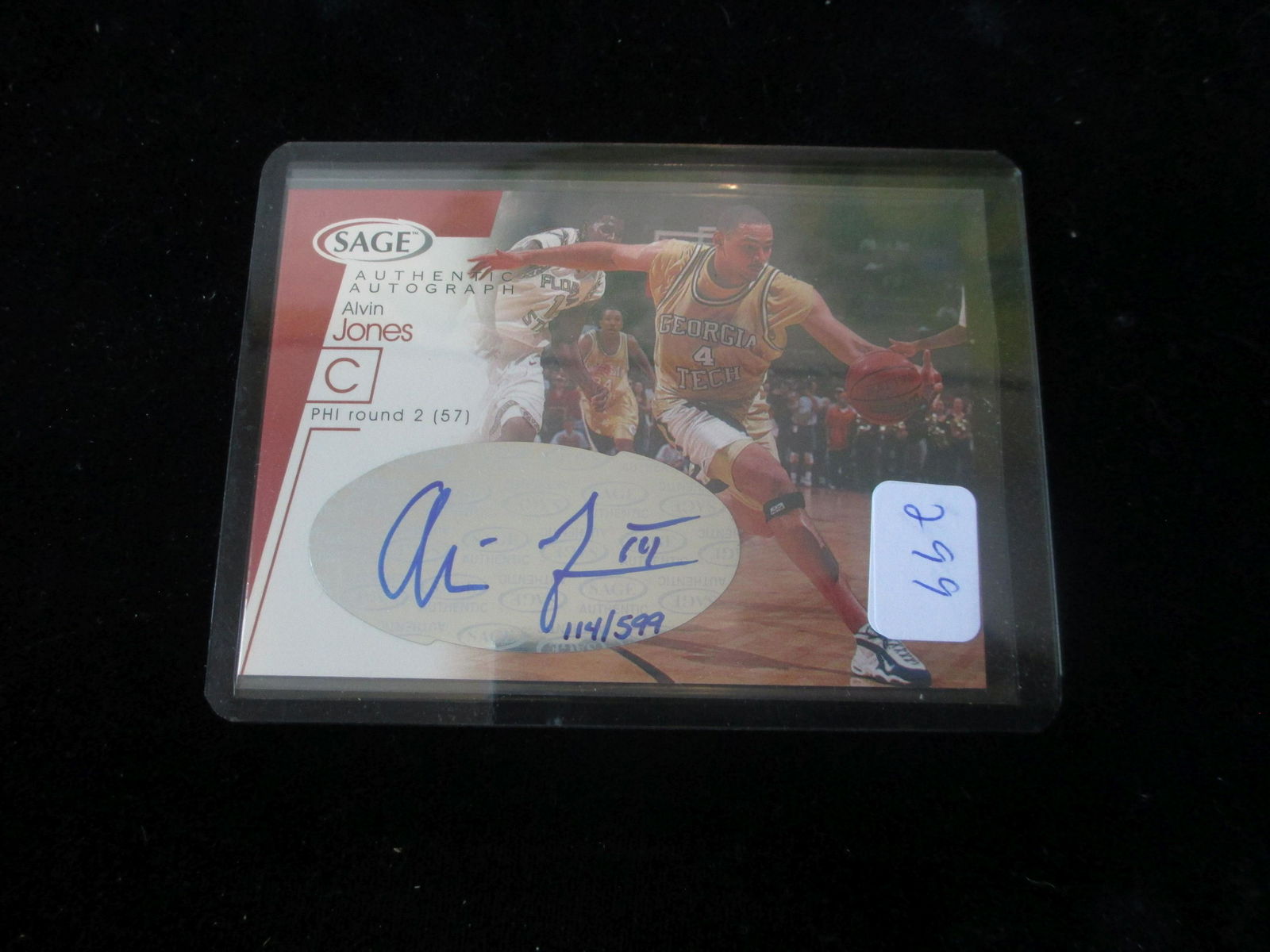 signature basketball card alvin jones numbered 114/599 (1 of 1)