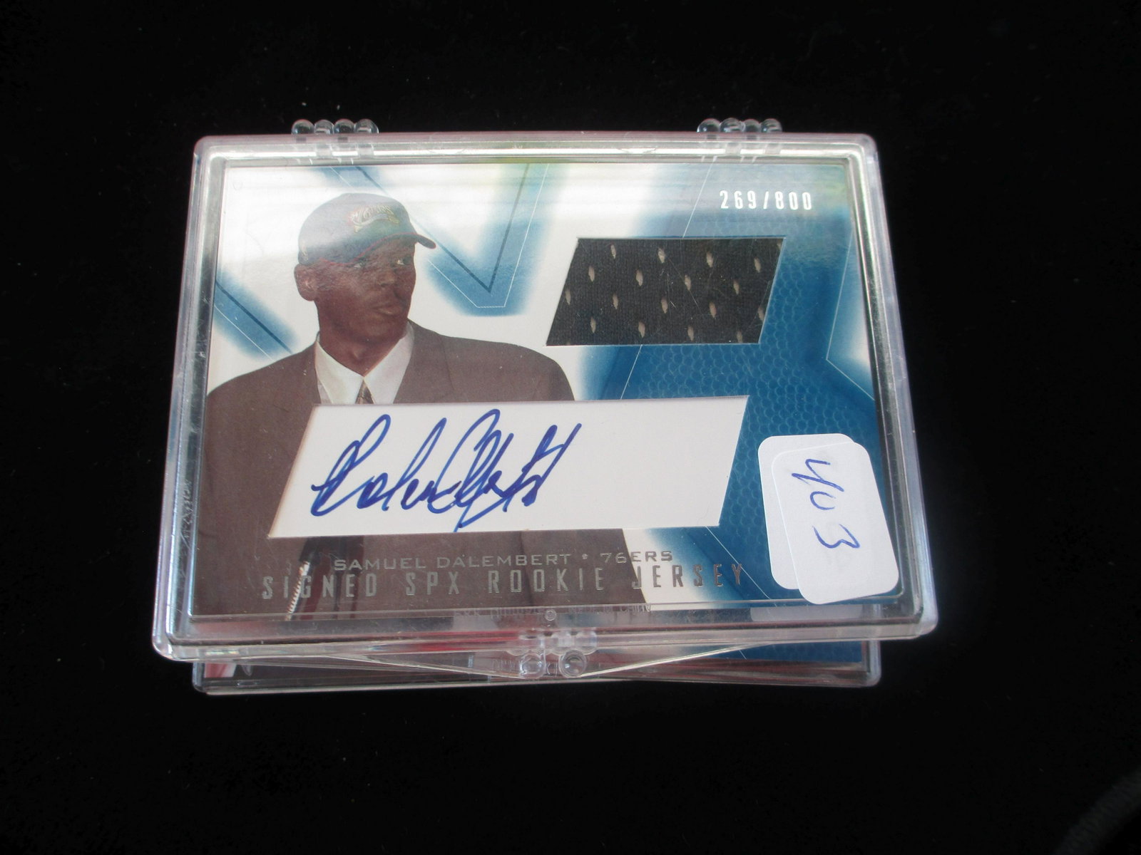 samuel dalembert jersey and signature numbered 269/800: in hard plastic case