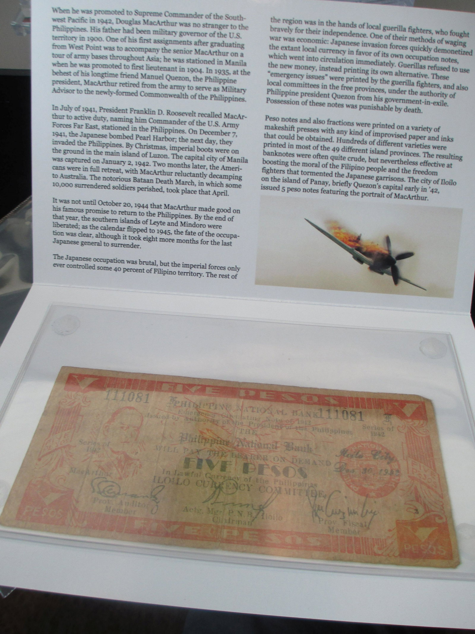 genuine five psoso general macarthur gorilla money: in nice informational sleeve