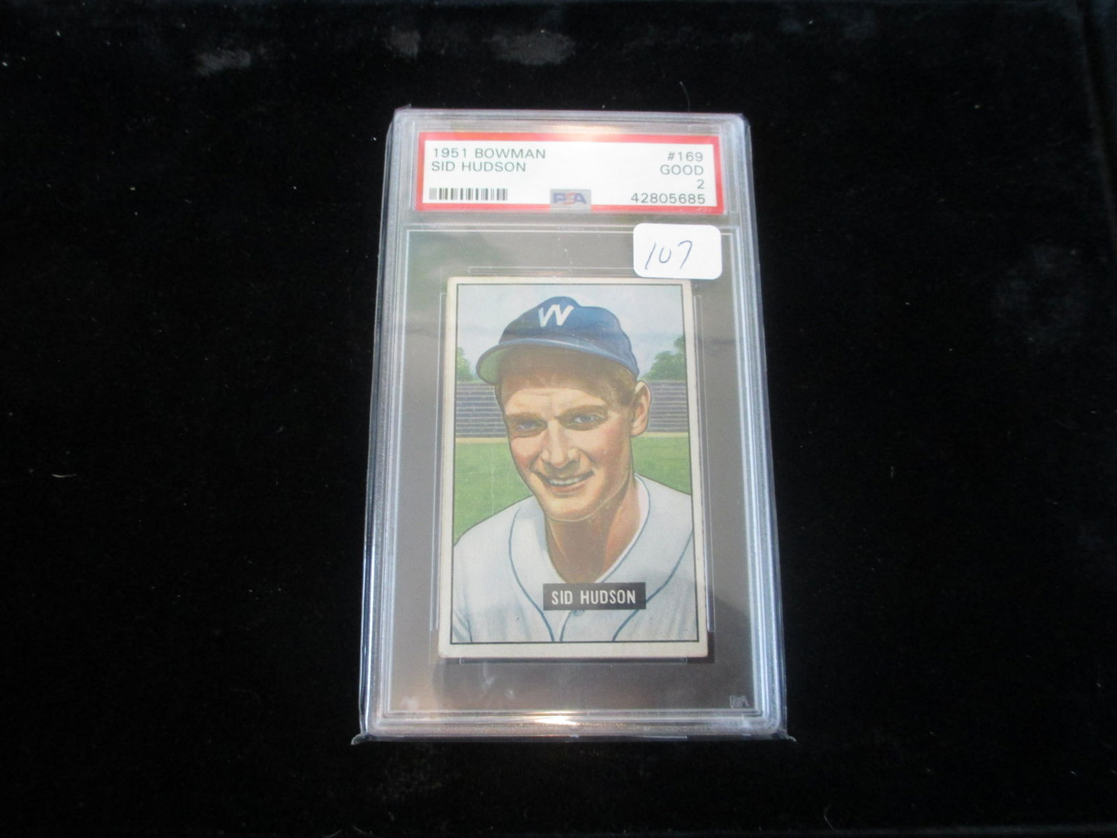 psa graded 1951 bowman sid hudson mint 2 (1 of 1)