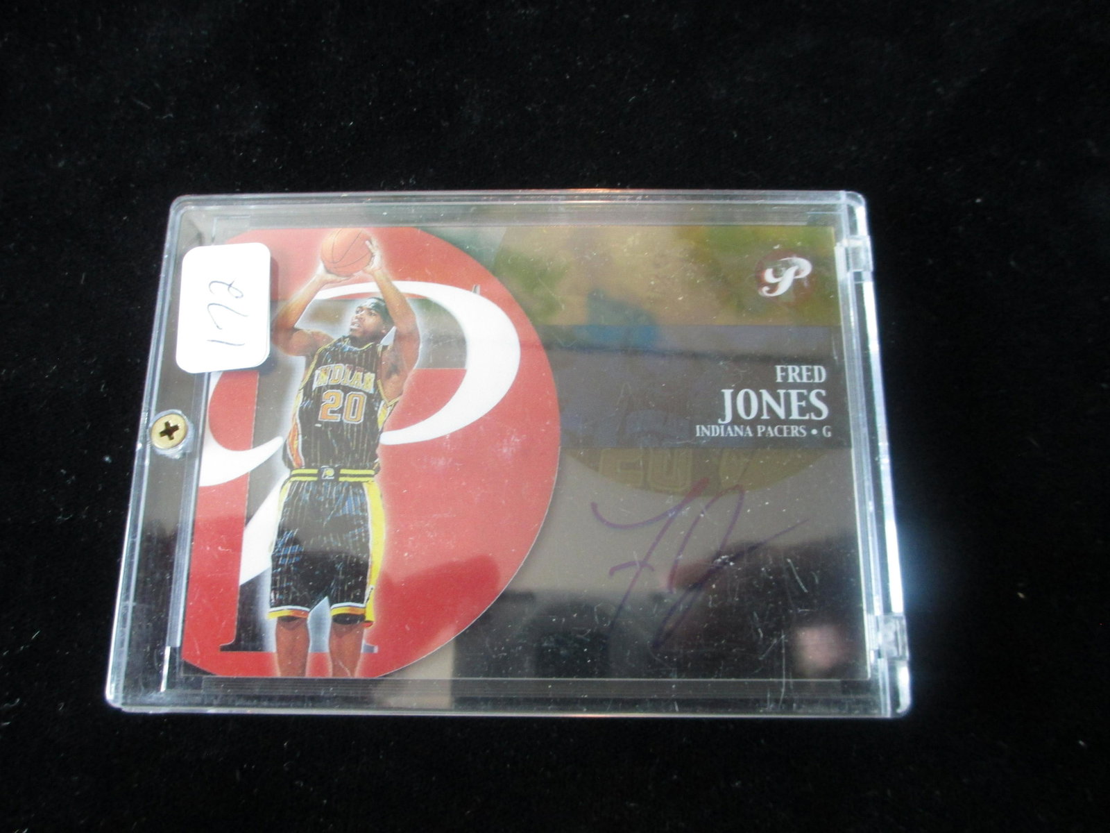 fred jones singed card: in hard plastic screwdown
