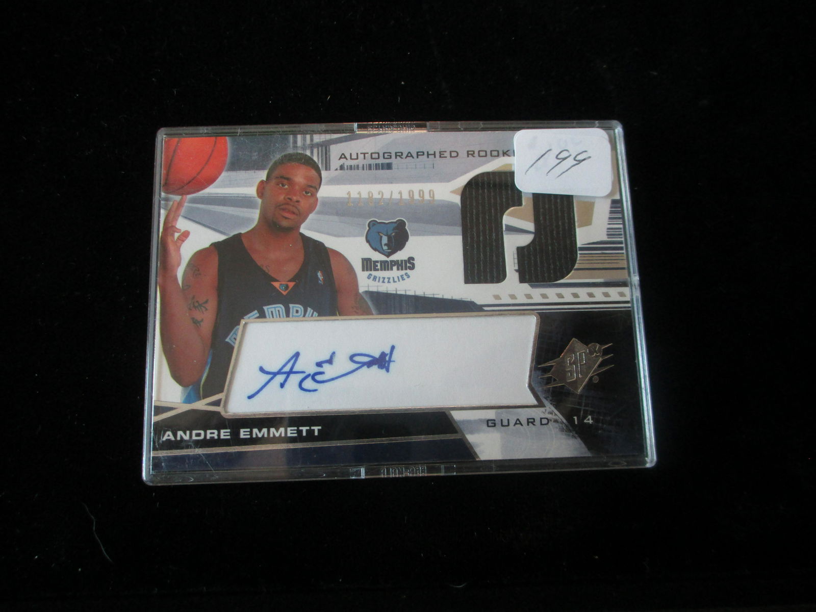 andre emmett signed card with jersey numbered 1182/1999 (1 of 1)