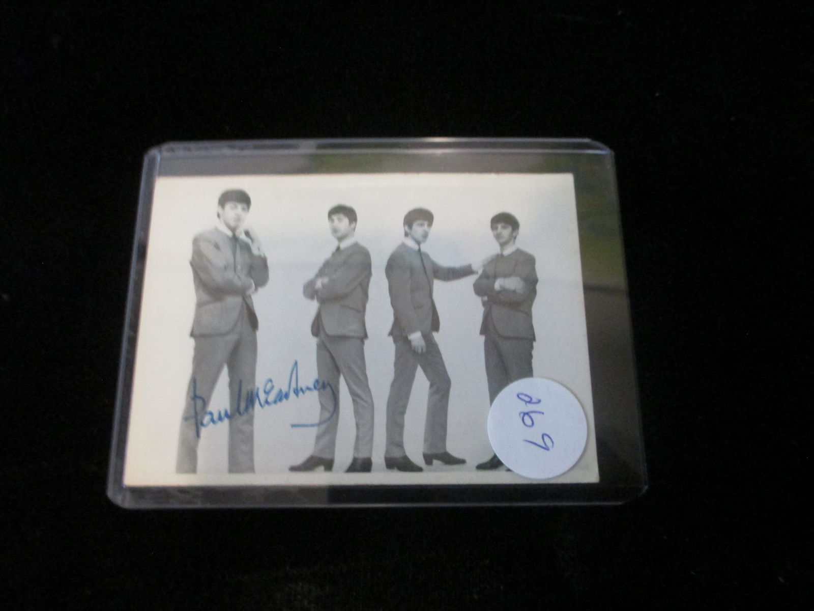 1964 signed beatles card no coa paul mccartney: #25 series of 60