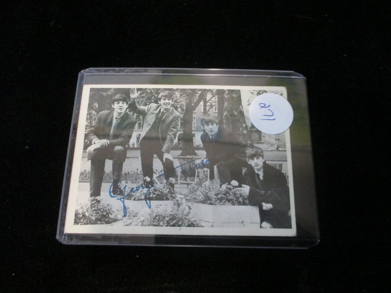 1964 signed beatles card no coa george harrison (1 of 1)