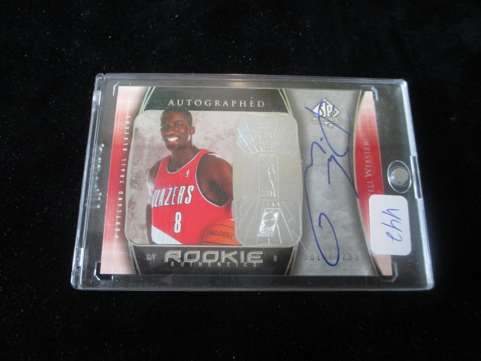 martell webster signature card: in hard plastic magnetic holder