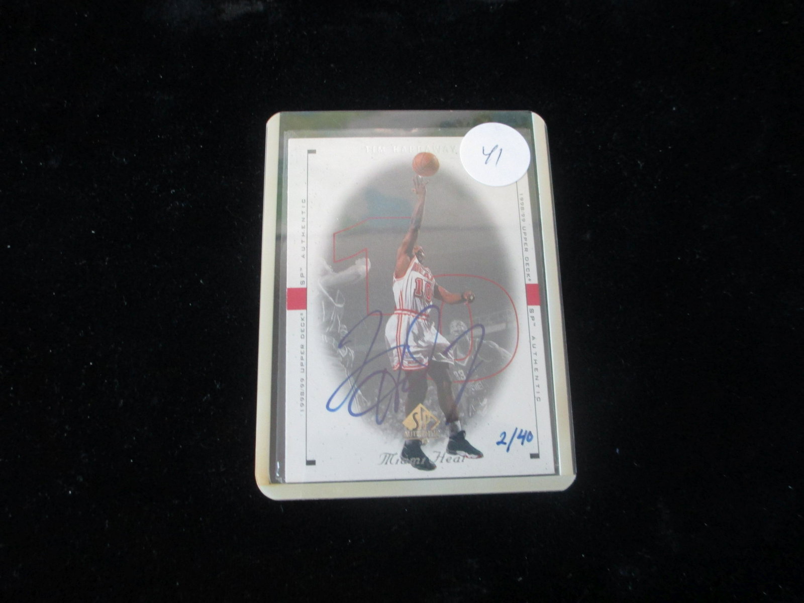 tim hardaway signature card 02/40: In top loader