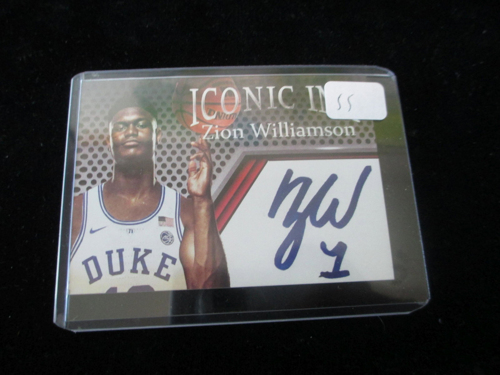 zion williamson iconik ink facsimile auto: duke