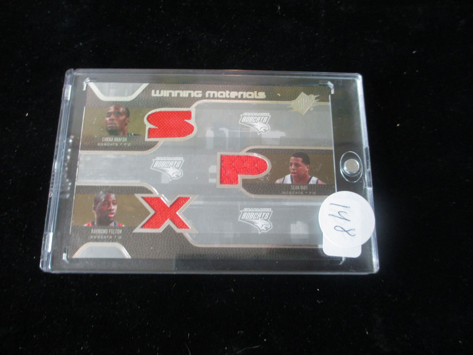 emeka okafor,sean may,raymond felton triple jersey card (1 of 1)
