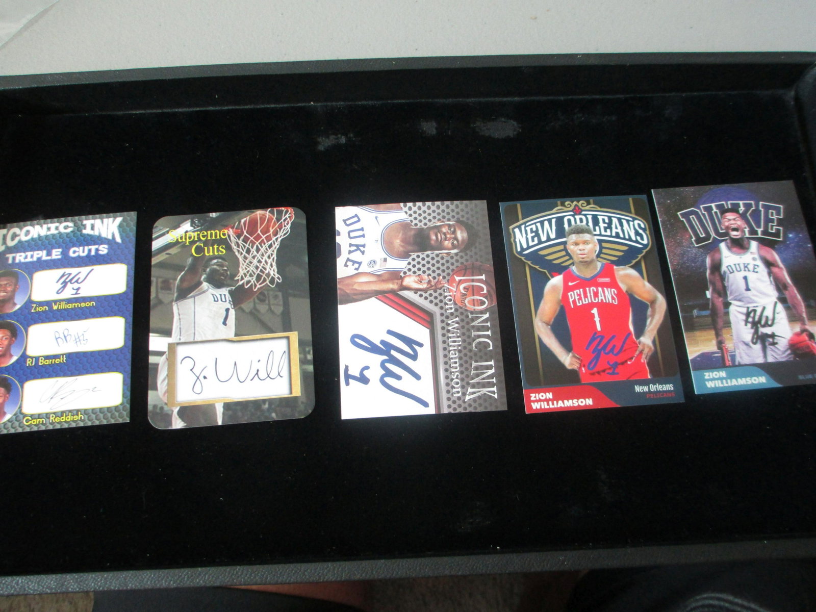 lot of 5 facsimile autos zion williamson cards: #1 overall pick