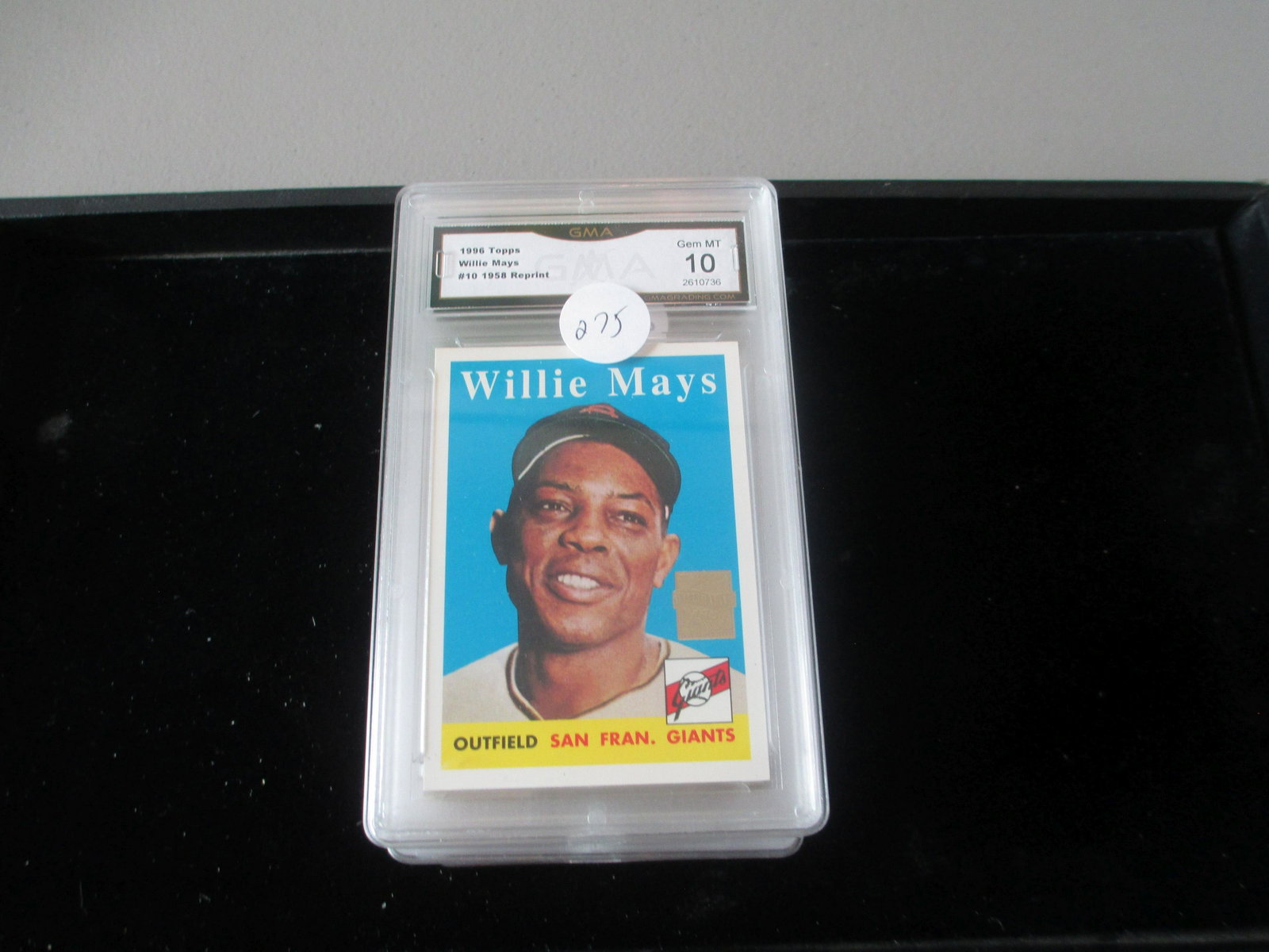 gma graded mint 10 reprint 1996 willie mays mint 10: graded card