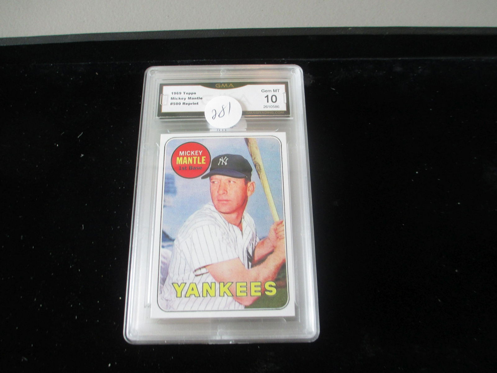 gma graded mint 10 reprint 1969 mickey mantle mint 10 (1 of 1)