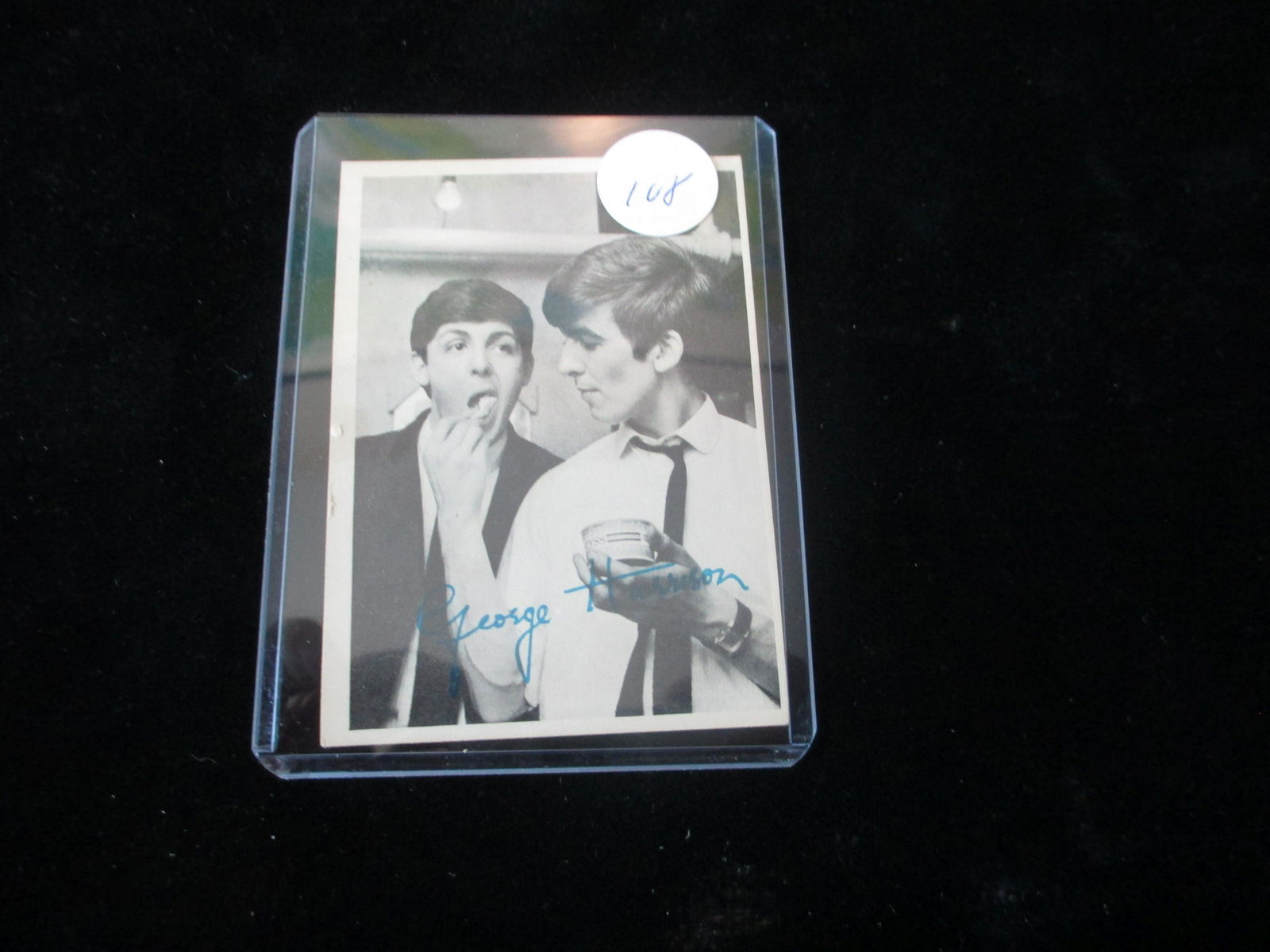1964 beatles card george harrison: in top loaded sleeve