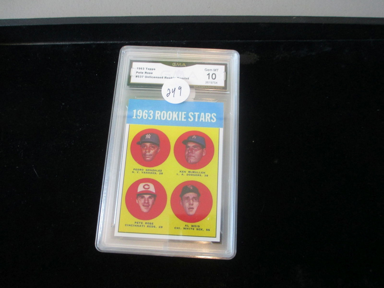 gma graded 1963 rookie reprint topps pete rose mint 10 (1 of 1)