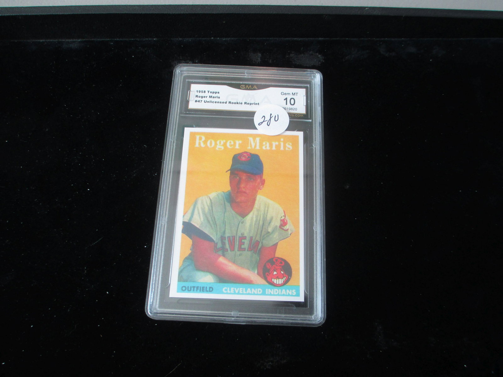gma graded 1958 rookie reprint roger maris mint 10: graded card lot