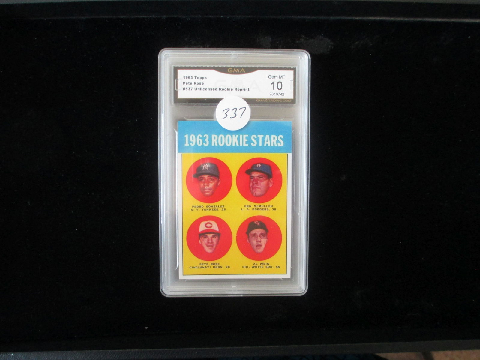 gma graded 1963 rookie reprint topps pete rose mint 10 (1 of 1)