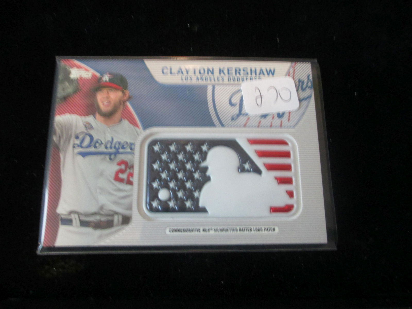 clayton kershaw batter logo patch card (1 of 1)