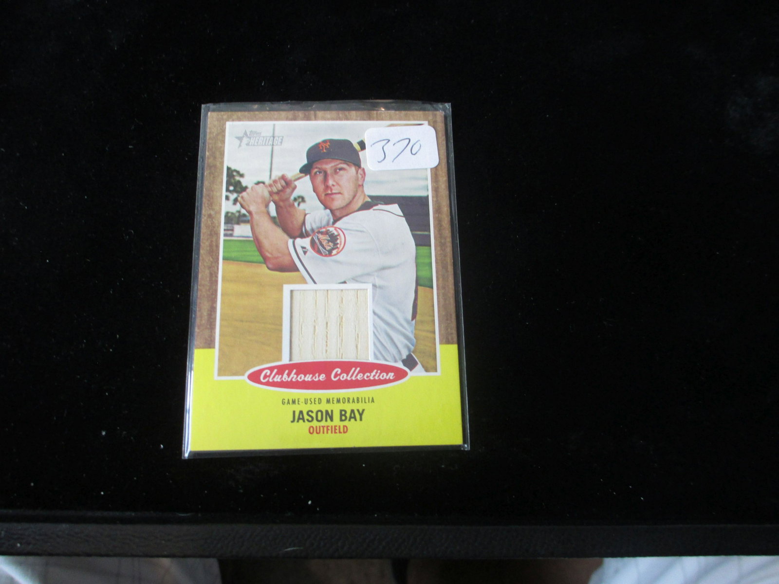 jason bay game used bat card: mets