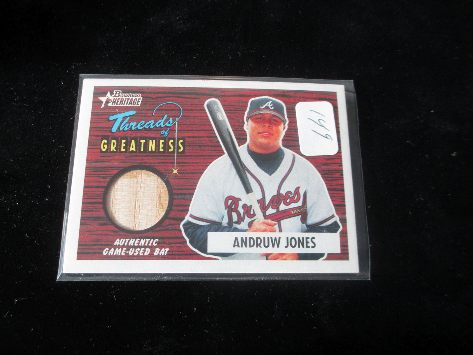 andrew jones game used bat card (1 of 1)