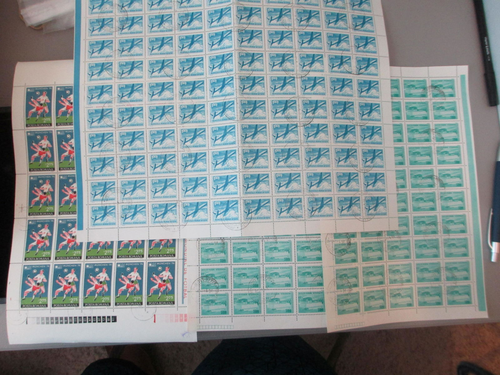 lot of 4 cancelled stamp sheets (1 of 1)