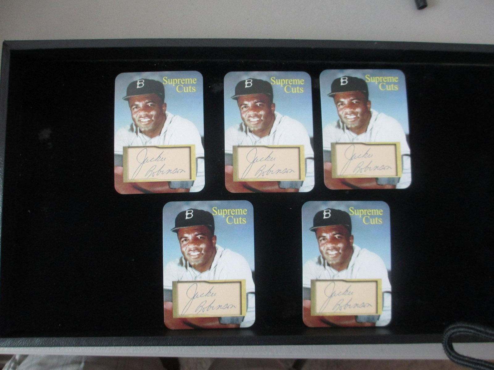 lot of 5 jackie robinson fascimile autos: brooklyn dodgers