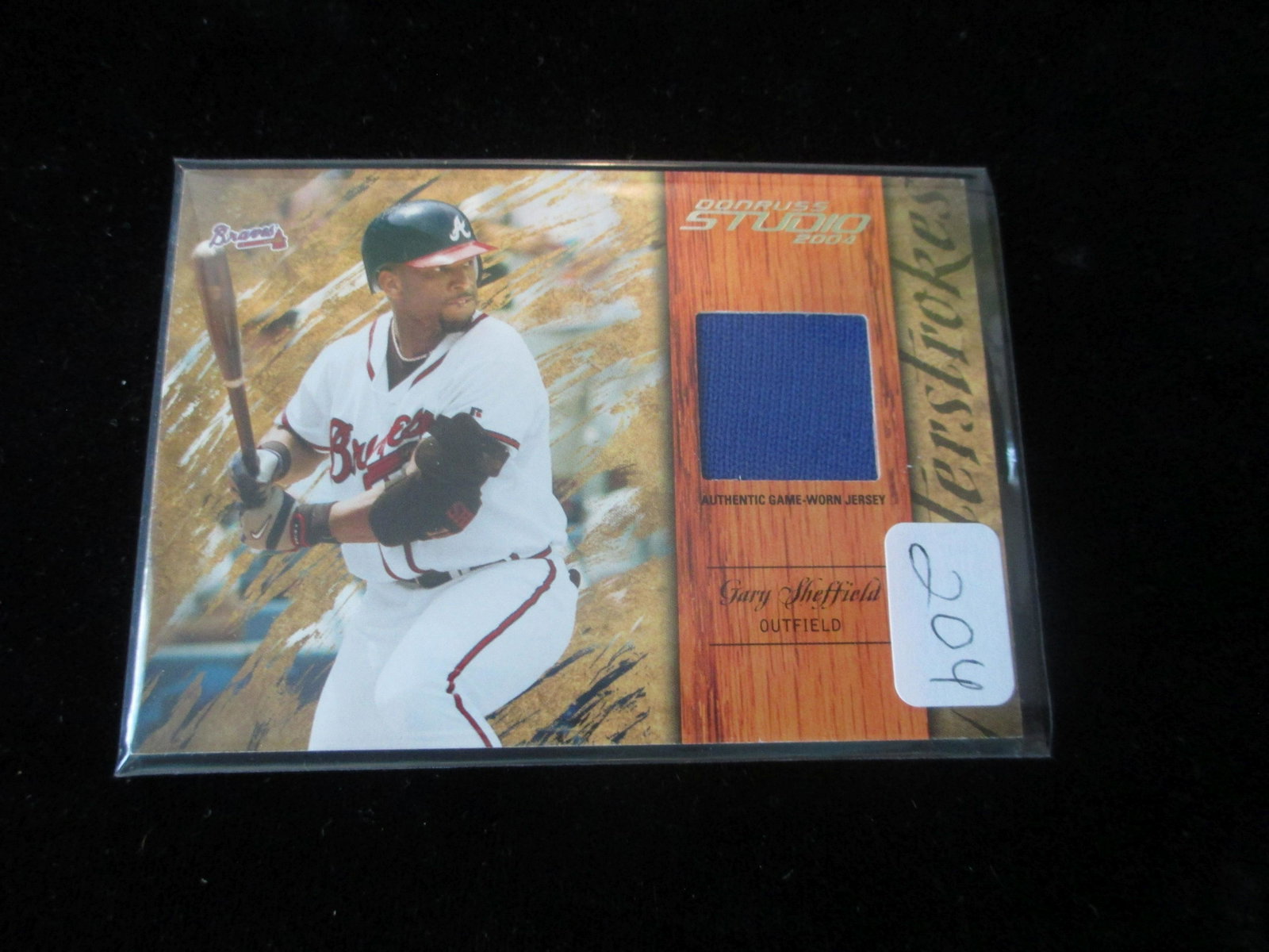 gary sheffield 099/250 jersey card: braves
