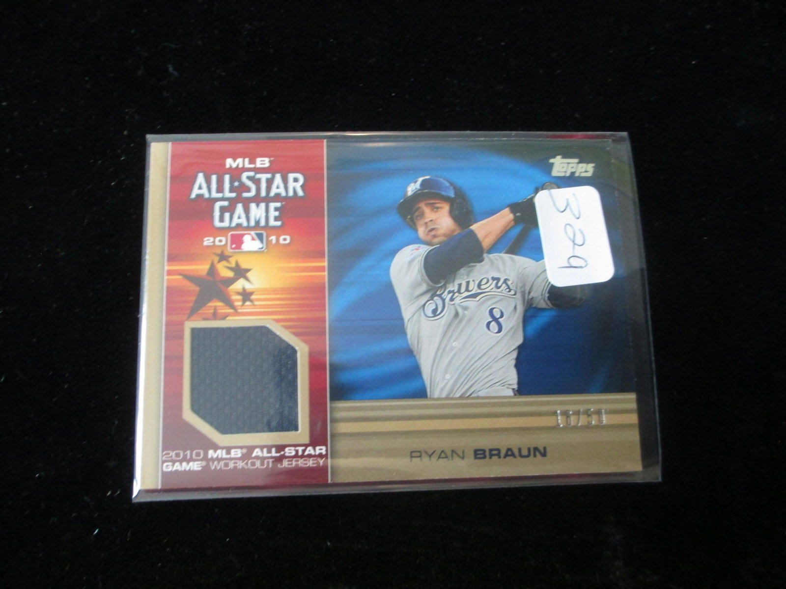 ryan braun #16/50 jersey card: brewers