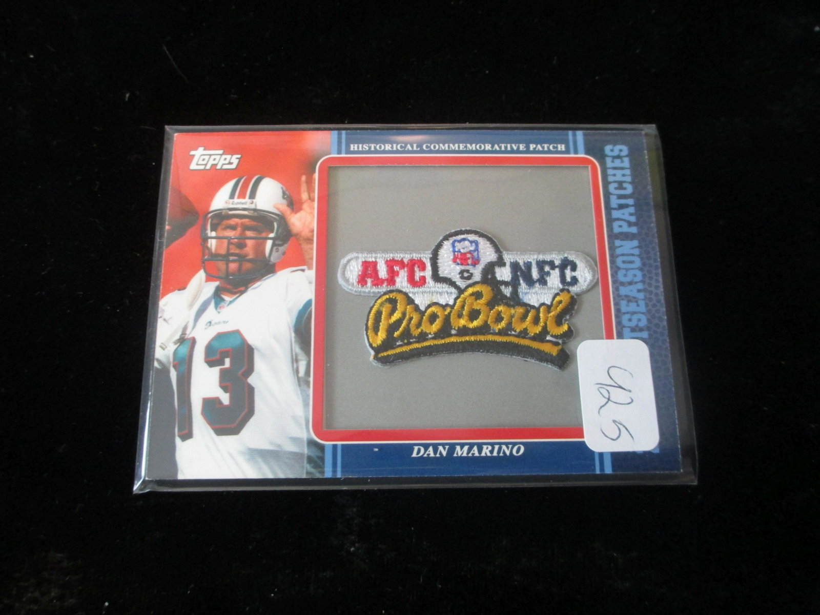 dan marino patch card pro bowl: dolphins