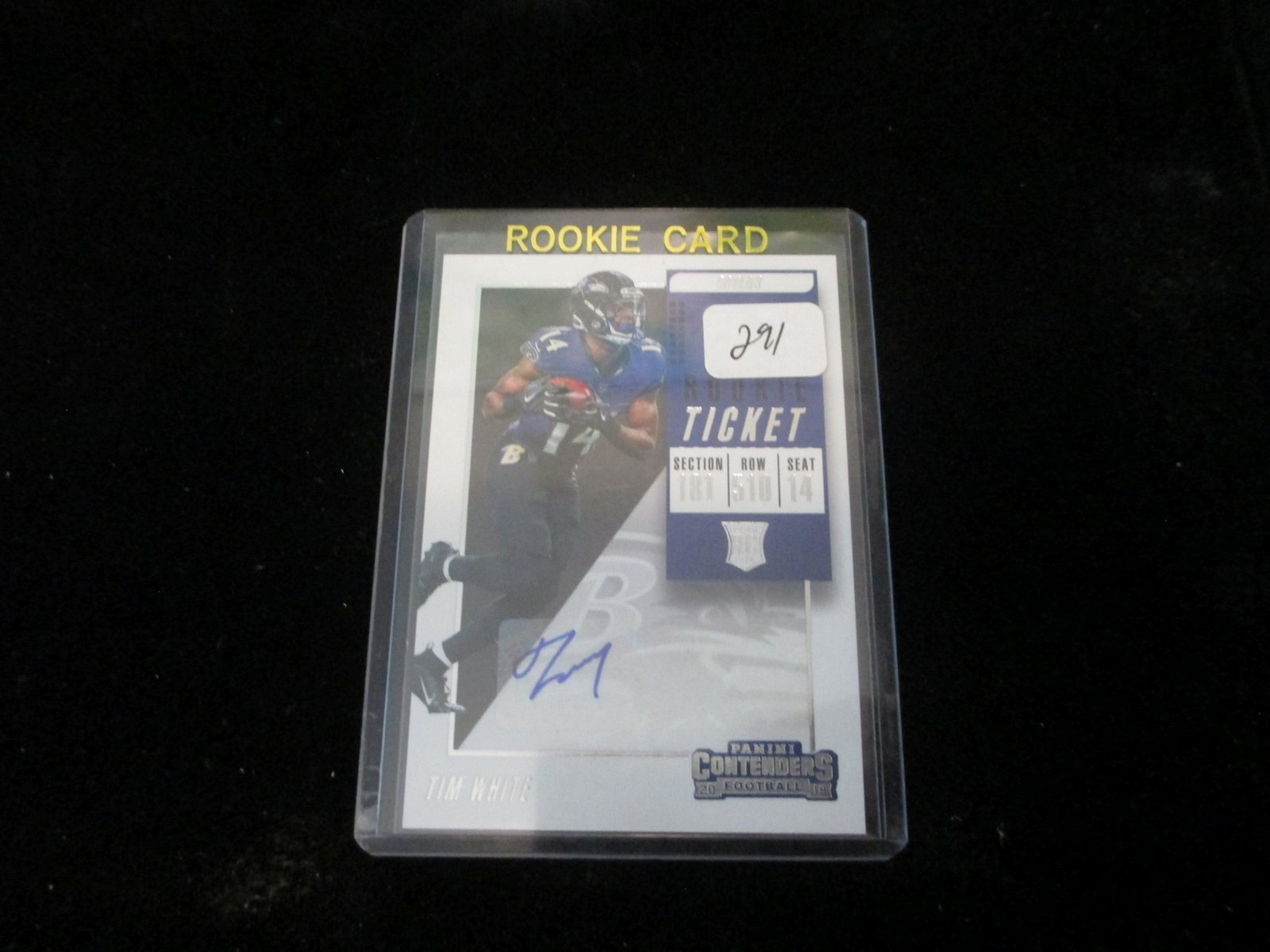 tim white signature ticket card: baltimore