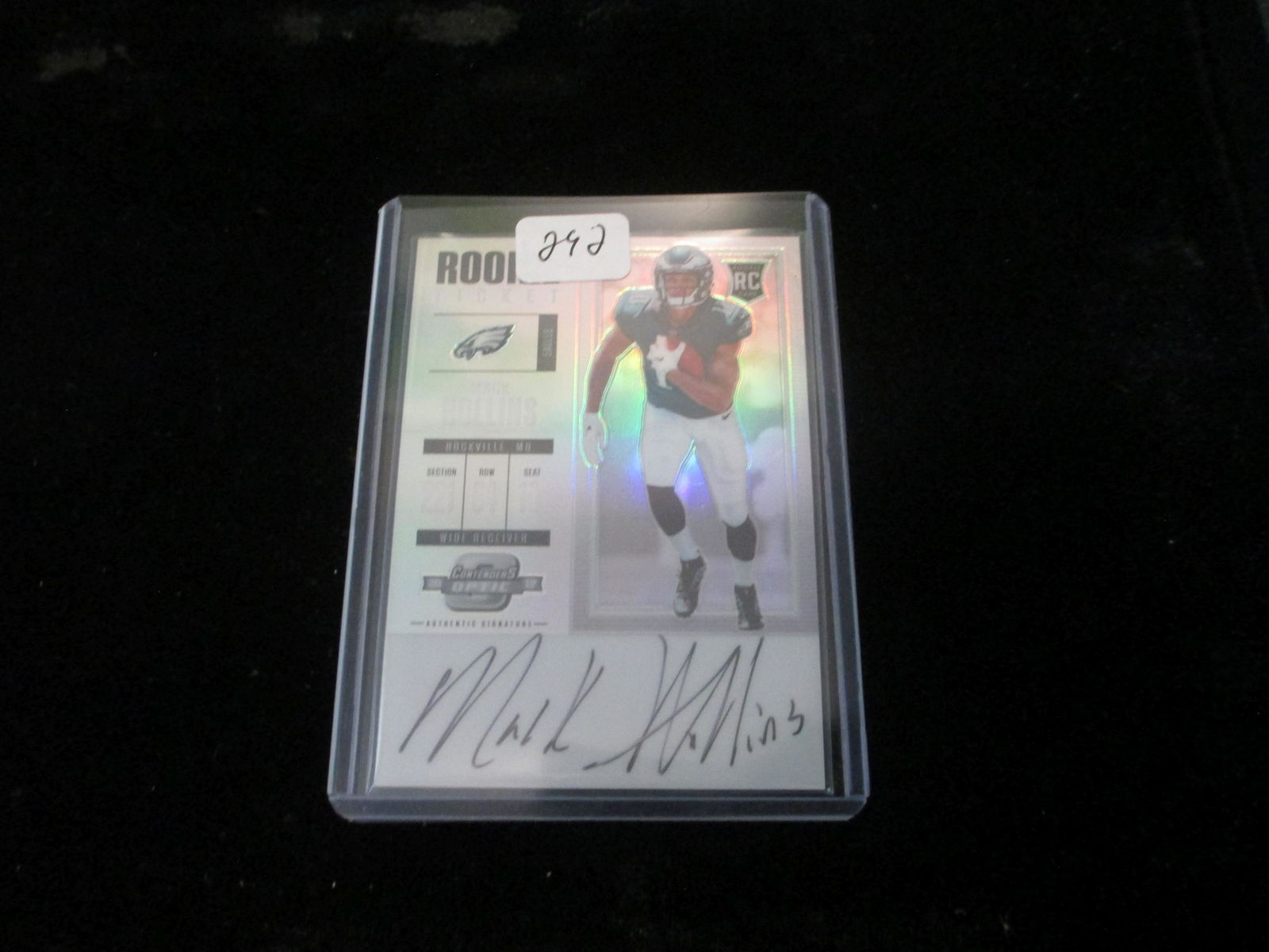 mack hollins rookie signature card (1 of 1)