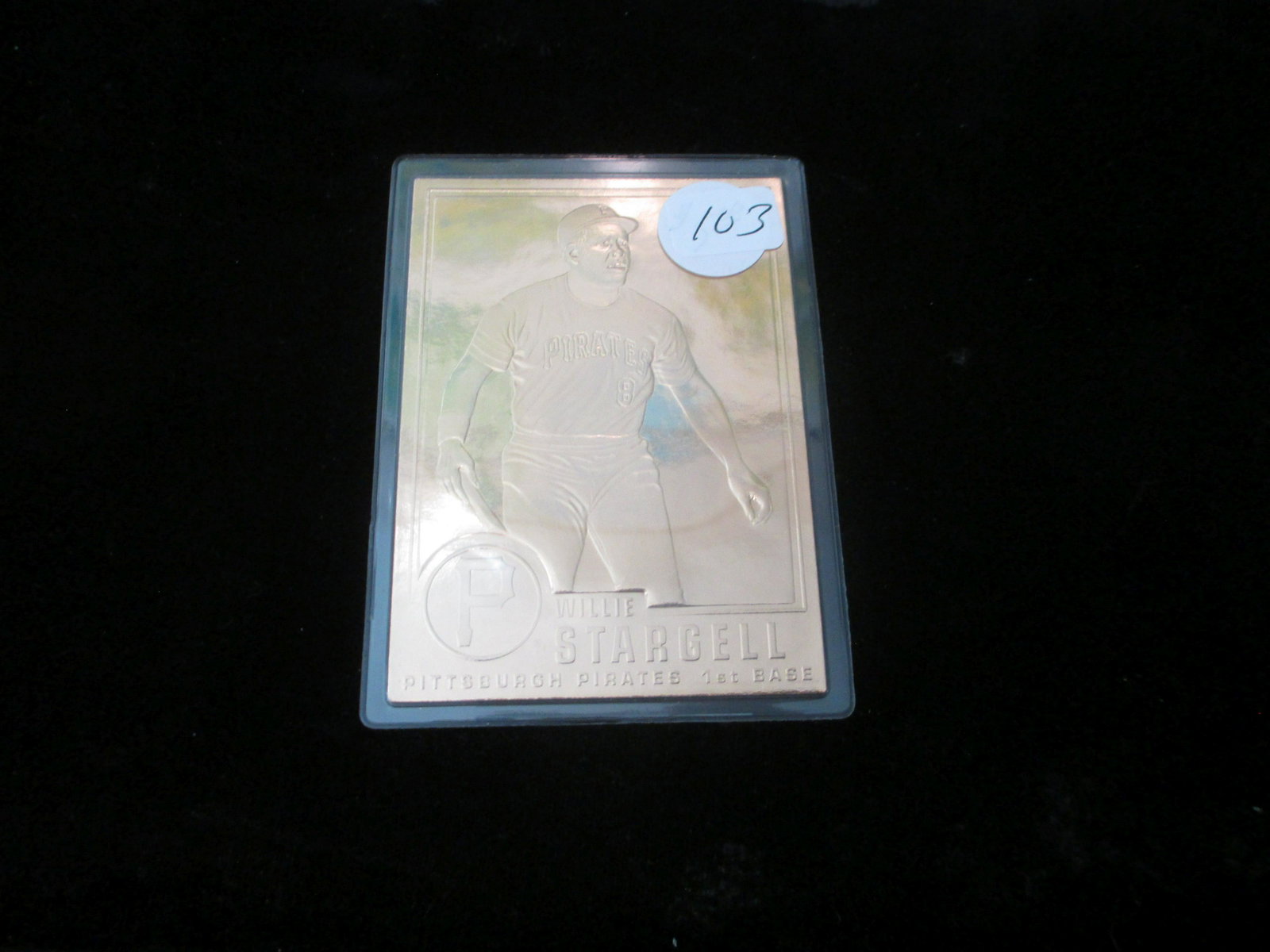 22kt gold card willie stargell: in protective sleeve