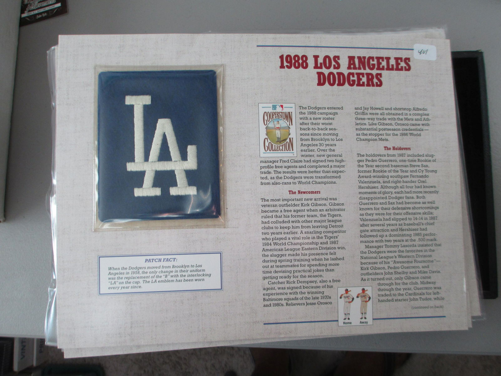 vintage large patch 1988 los angeles dodgers (1 of 1)