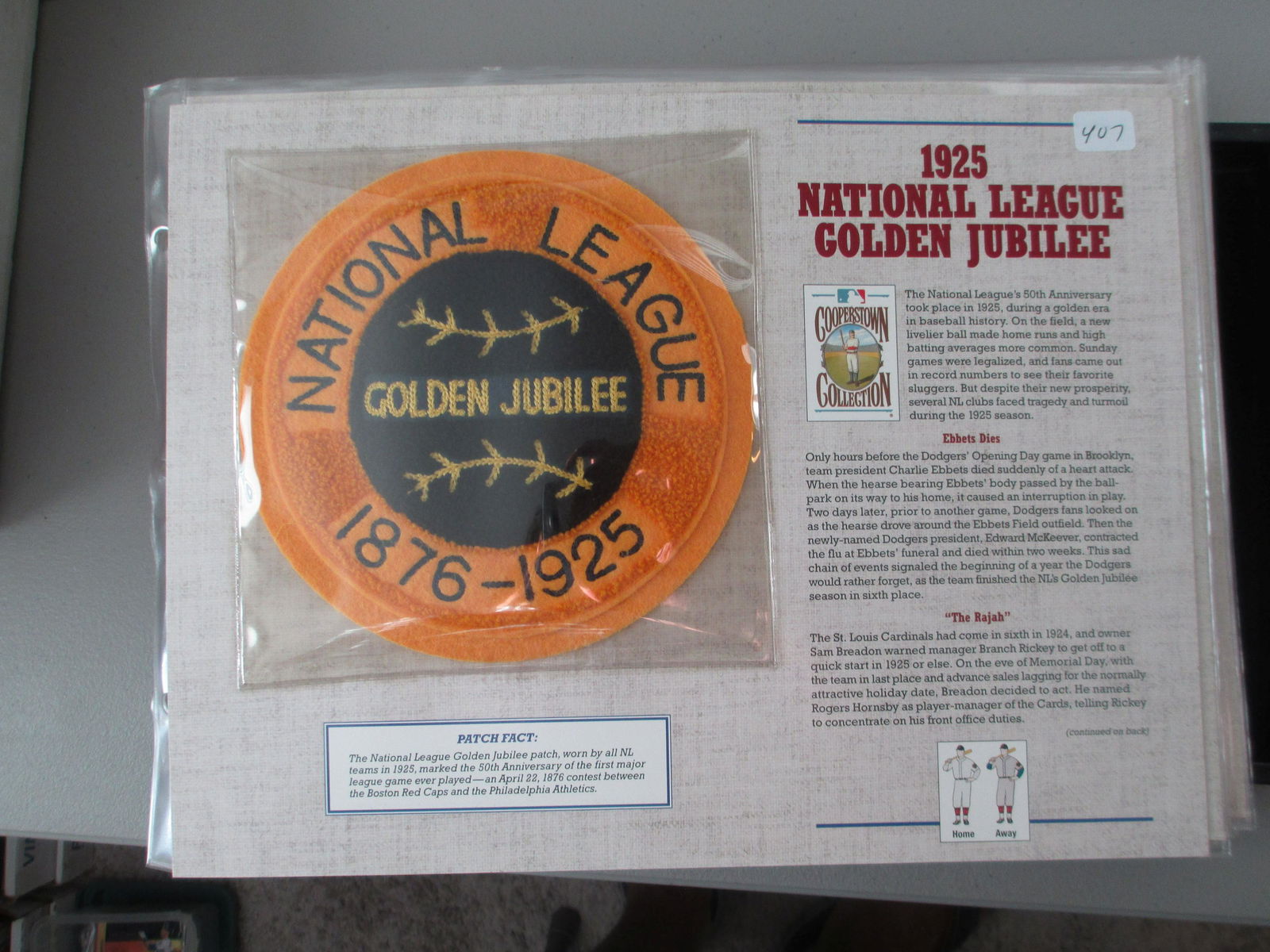 vintage large patch 1925 national league golden jubilee (1 of 1)