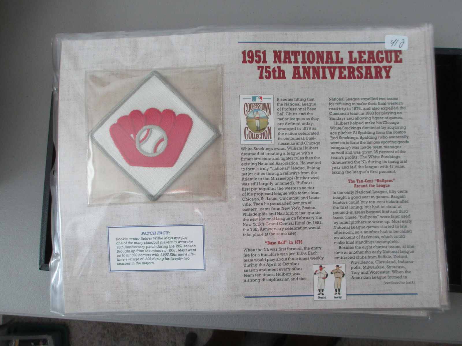 vintage large patch 1951 national league 75th (1 of 1)