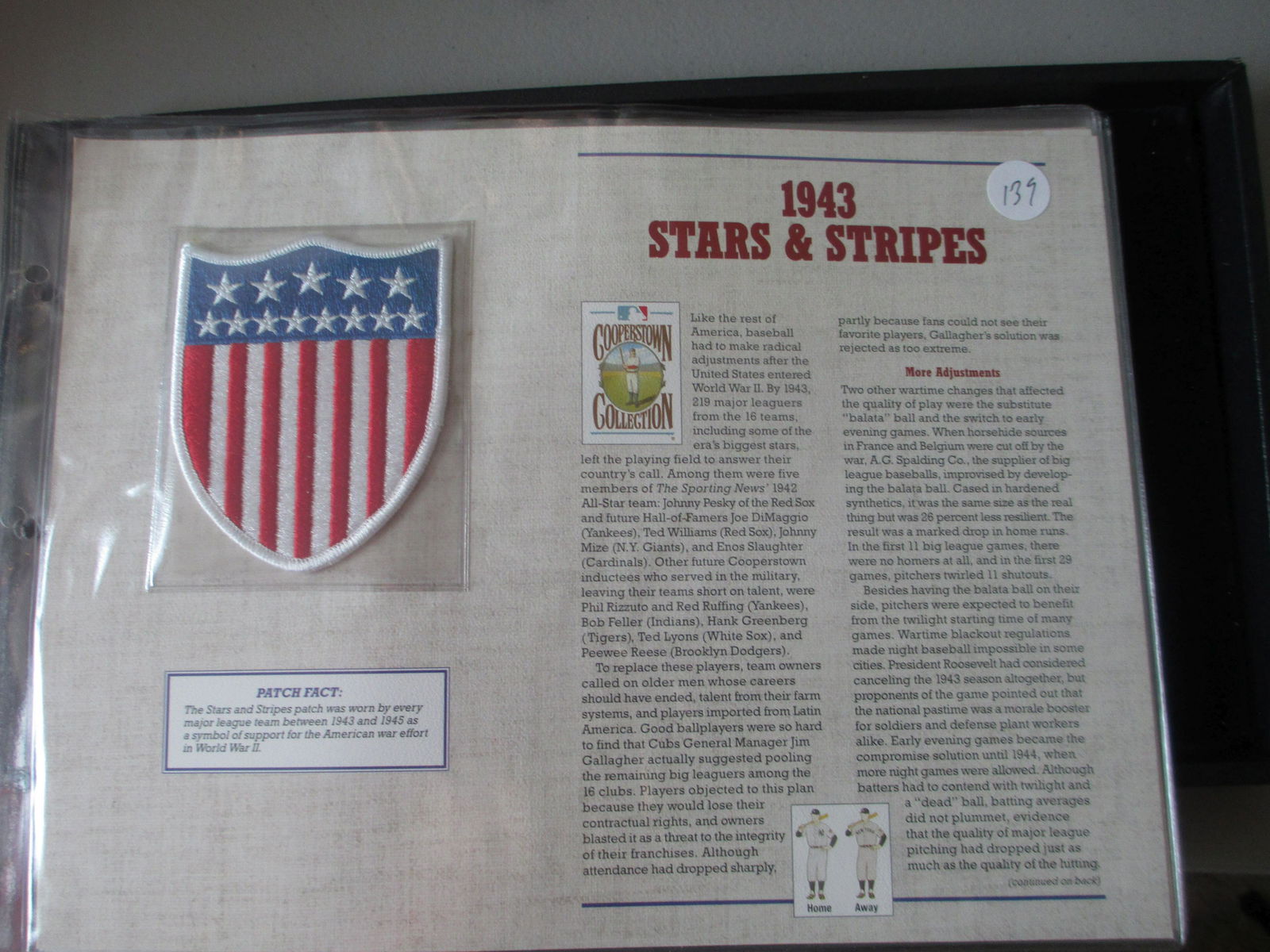 rare patch on card 1943 stars and stripes (1 of 1)