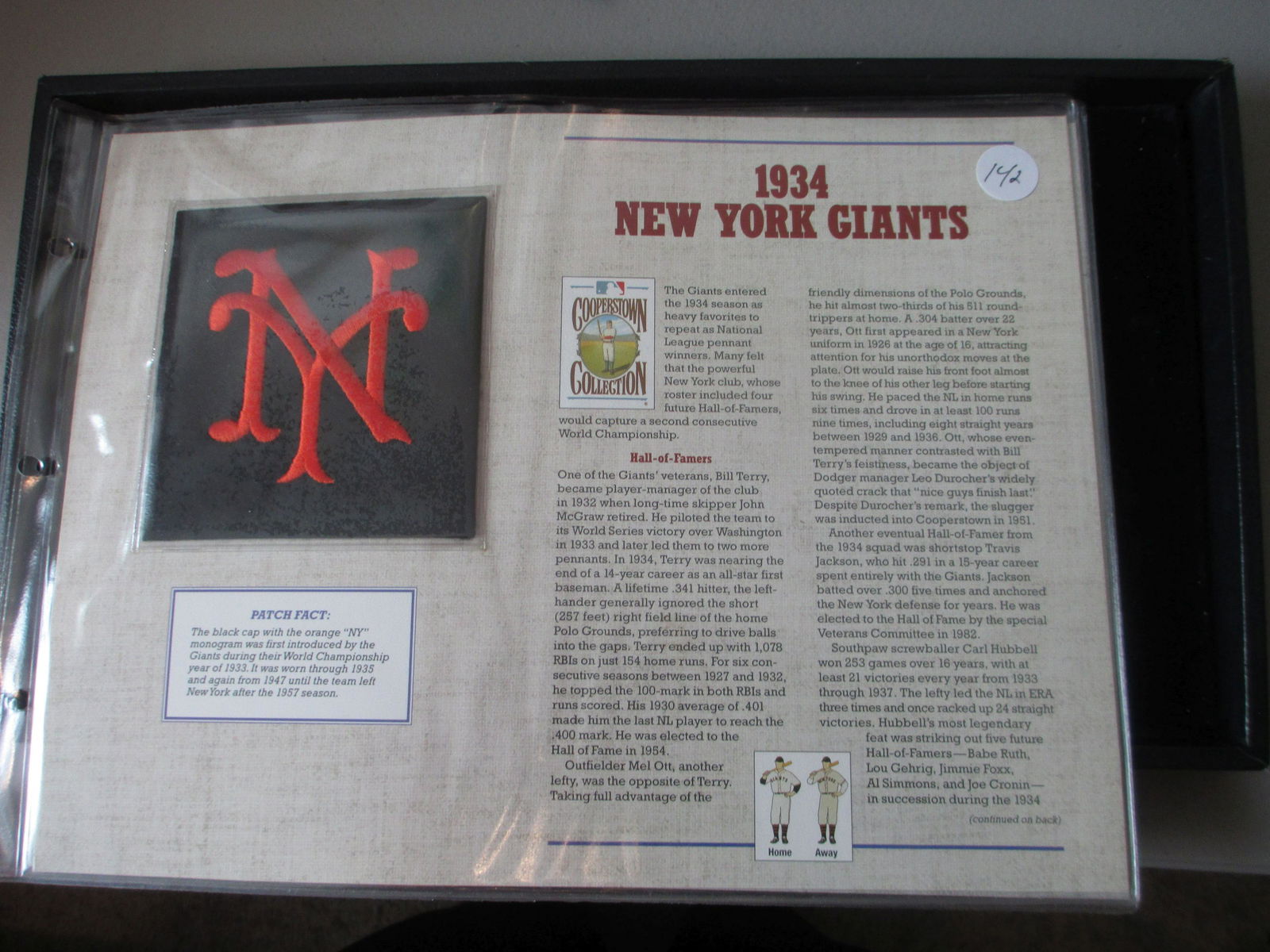 rare patch on card 1934 new york giants (1 of 1)