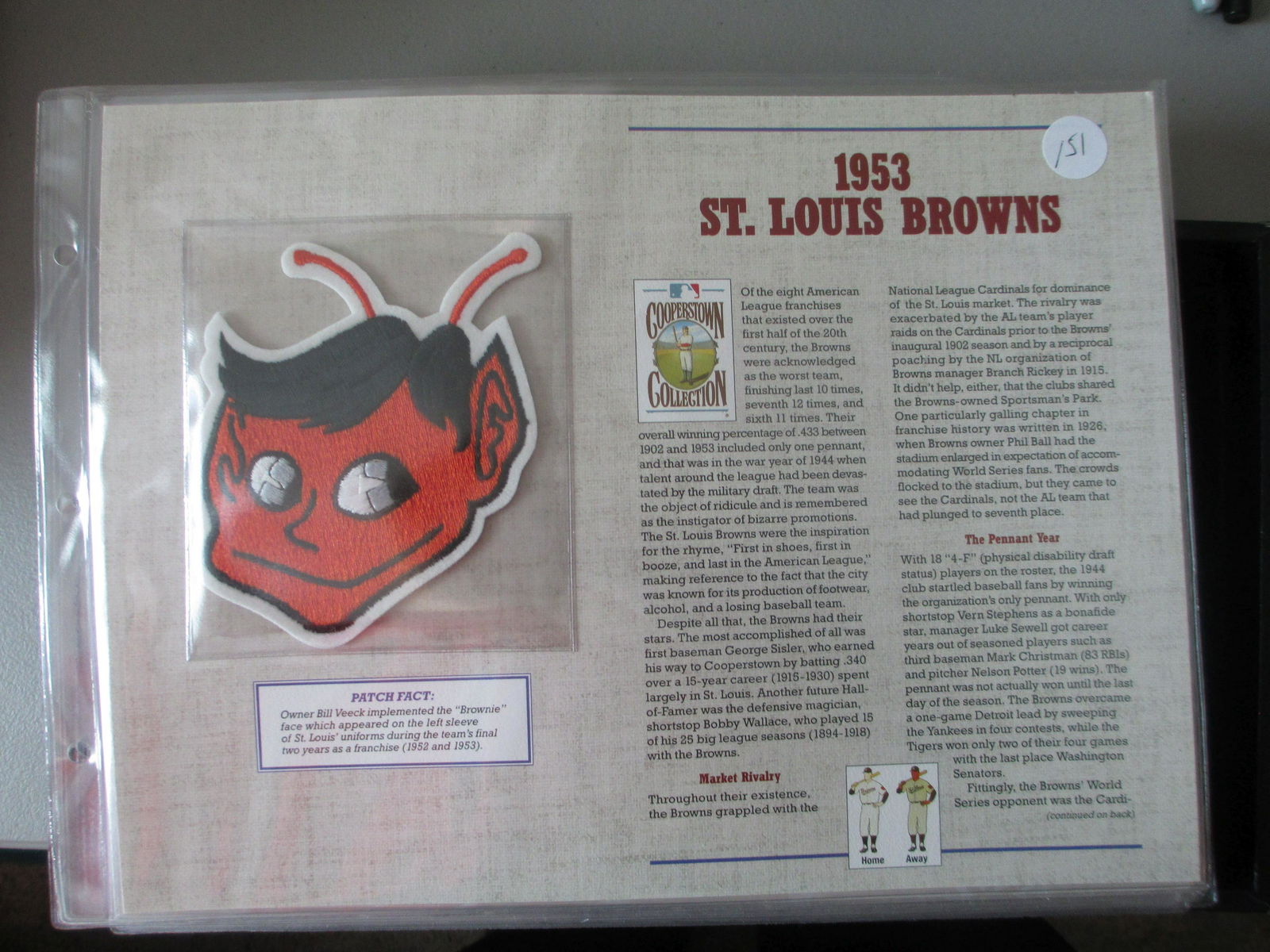 rare patch on card 1953 st louis browns (1 of 1)
